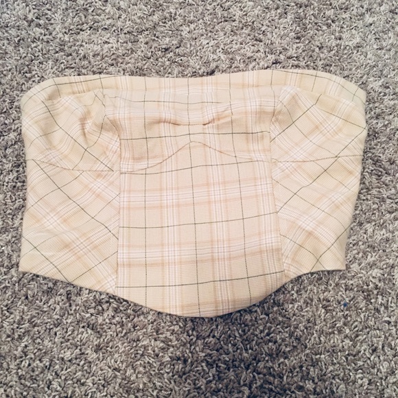 Free People Tops - Free People Yellow Plaid Tube Top